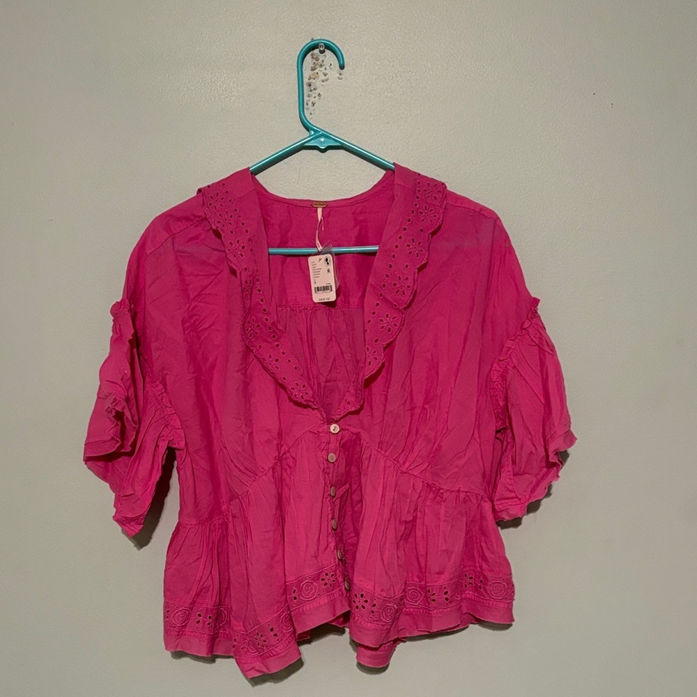 Free People cropped v neck blouse